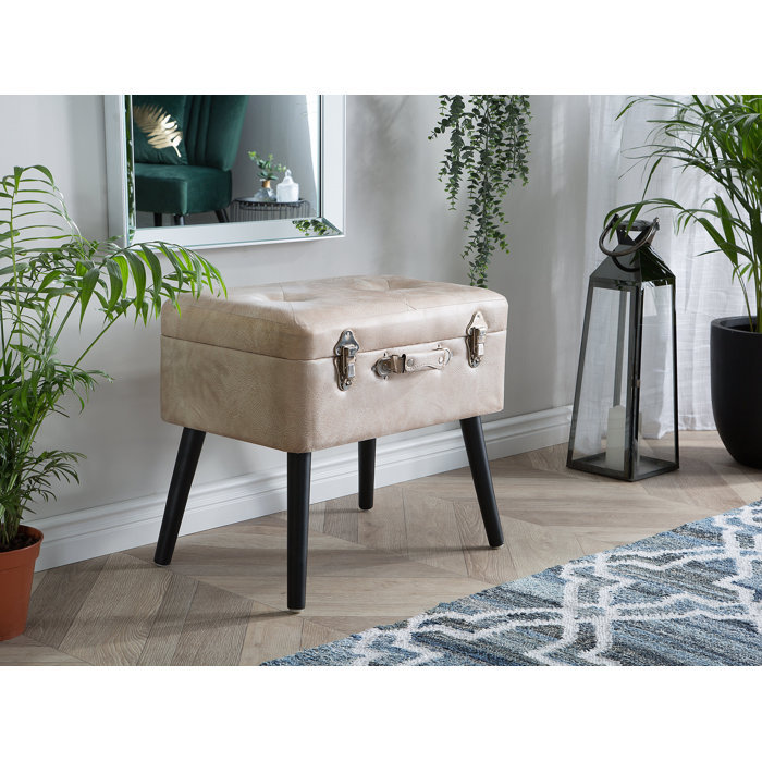 Mercer41 Dalessio Faux Leather Storage Vanity Stool Wayfair